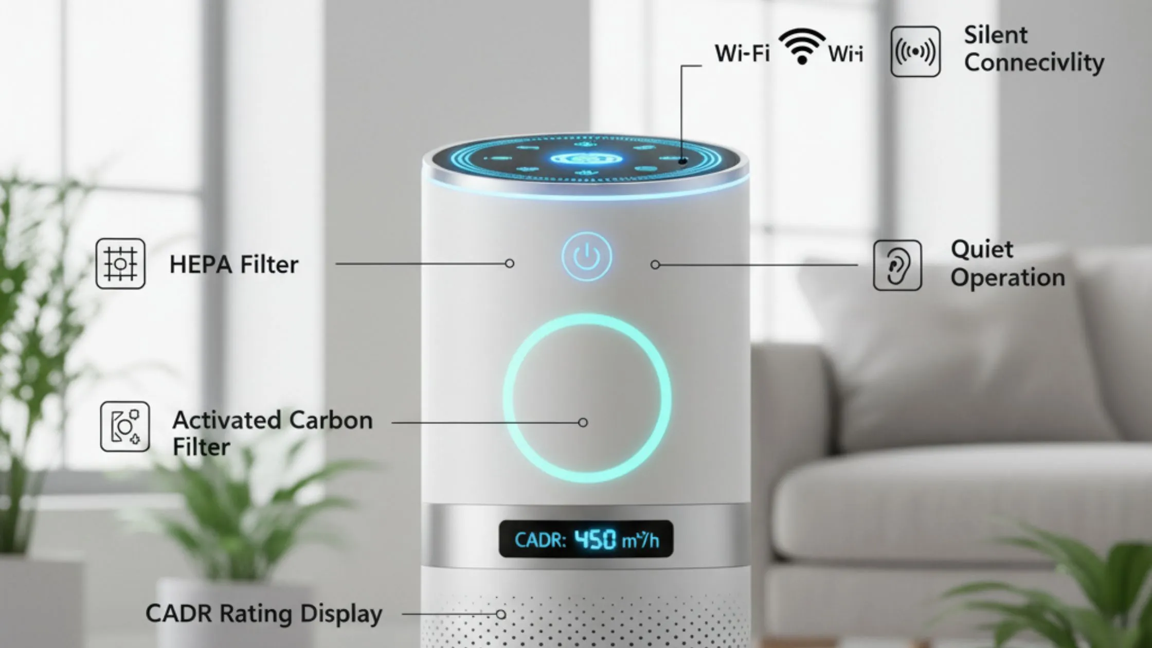 Modern air purifier with advanced features – Air Purifier Buying Guide